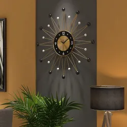 Scandinavische stijl - wandklok in de vorm van een zon - 56 cmKlokken