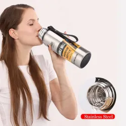 A must -  stainless steel thermos - portable - insulated tumbler with rope