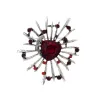Stylish flower brooch - with glass crystals