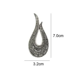 U-shaped brooch - with crystal decorations