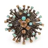 Vintage runde Blume - Brosche mit Kristallen