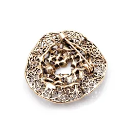 Vintage round brooch - with crystals