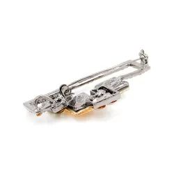 Vintage geometric crystal brooch