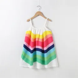 Rainbow sleeveless dress - with spaghetti straps