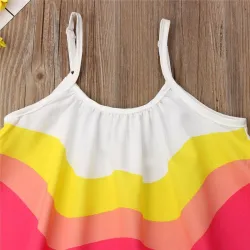 Tęczowa sukienka bez rękawów - na cienkich ramiączkachClothing