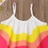 Mouwloze regenboogjurk - met spaghettibandjesClothing