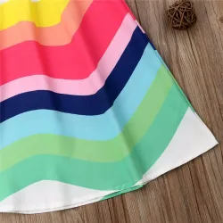 Ärmelloses Regenbogenkleid - mit Spaghettiträgern