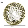 Pearl flower - crystal brooch