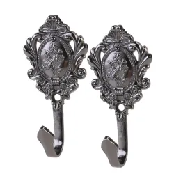 Curtain hooks - rose pattern - 2 pieces