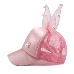 Czapka z daszkiem dla dzieci - snapback z kokardką / perełkami / siateczkąCzapki i kapelusze