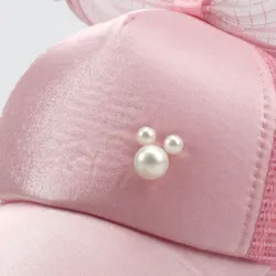 Czapka z daszkiem dla dzieci - snapback z kokardką / perełkami / siateczkąCzapki i kapelusze
