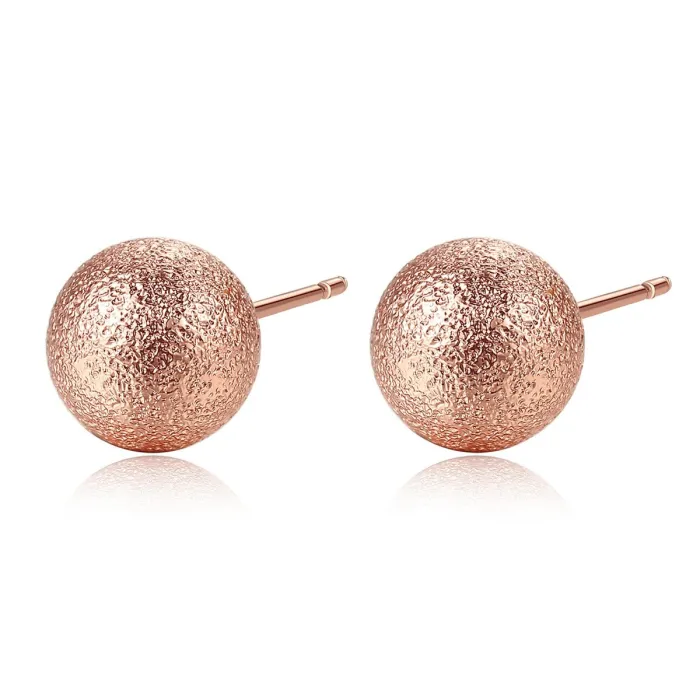 Roségold Metall Kugel - Ohrstecker