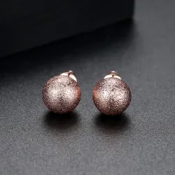 Roségold Metall Kugel - Ohrstecker