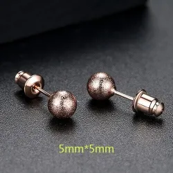 Roségold Metall Kugel - Ohrstecker