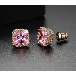 Small geometric crystal earrings