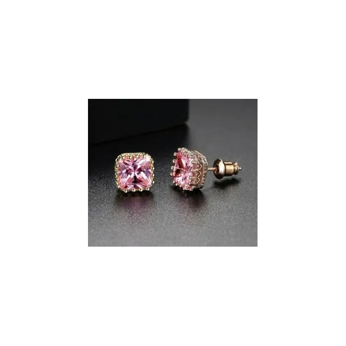 Small geometric crystal earrings