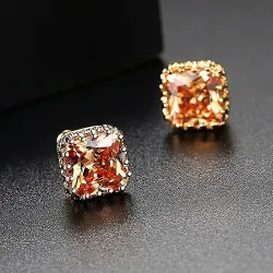 Small geometric crystal earrings