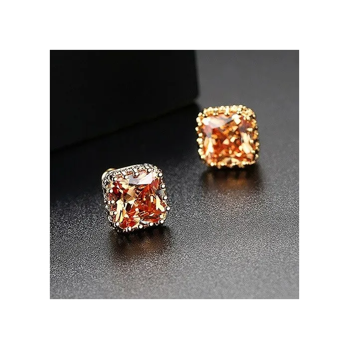 Small geometric crystal earrings
