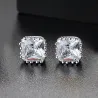 Minimalistic rectangle - crystal earring
