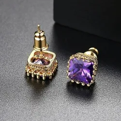 AretesMinimalistic rectangle - crystal earring