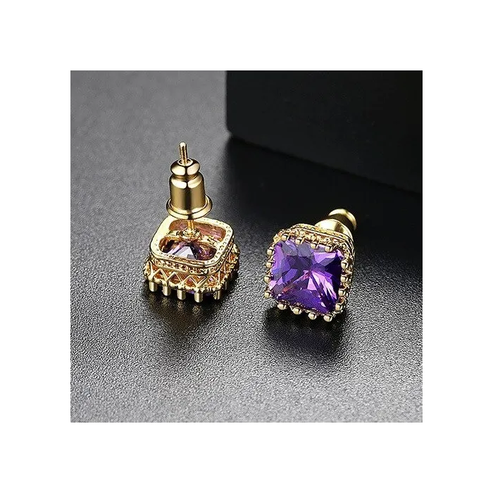 AretesMinimalistic rectangle - crystal earring