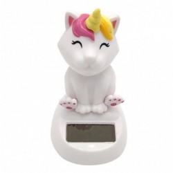 Unicorn cat - solar powered - bobble head