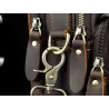 Skórzana torba na ramię / crossbody - z zamkami / kieszeniamiTorebki