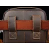 Skórzana torba na ramię / crossbody - z zamkami / kieszeniamiTorebki