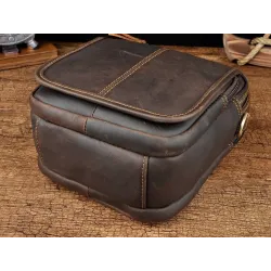 Leren schouder- / crossbodytas - met ritsen / vakjesTassen