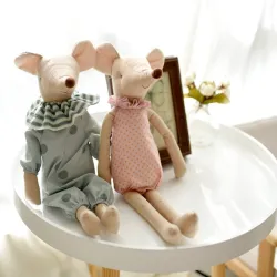 Maus im Pyjama - Stofftier / Puppe