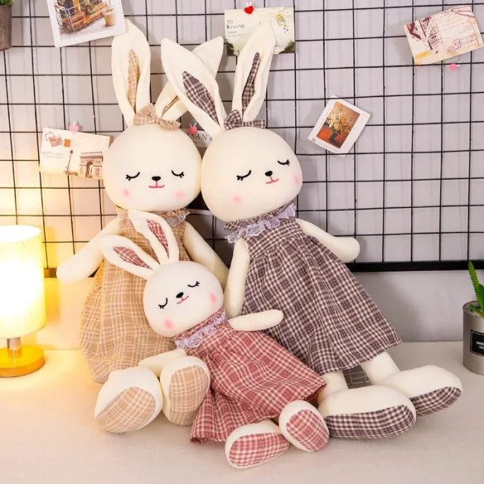 Cuddly stuffed rabbit doll  - ideal as a sleeping gift for children