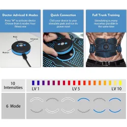Abdominal / arms muscle training belt - EMS ABS trainer - home fitness