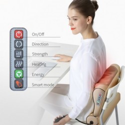 Elektrisch massagekussen - cervicale / tractie-stimulator - voor nek / onderrug - pijnverlichtingMassage