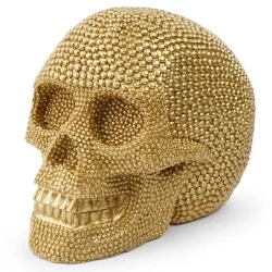 Złota czaszka - statuetka z żywicy - dekoracja na HalloweenHalloween & Impreza