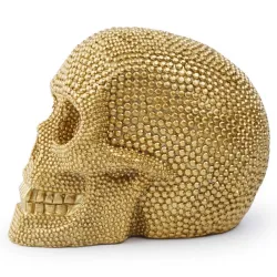Golden skull - resin statue - Halloween decoration