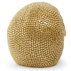 Goldener Schädel - Harzstatue - Halloween-Dekoration