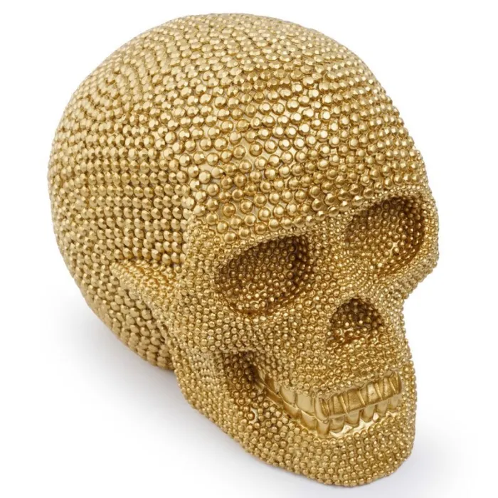 Golden skull - resin statue - Halloween decoration