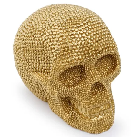 Golden skull - resin statue - Halloween decoration