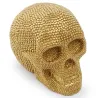 Goldener Schädel - Harzstatue - Halloween-Dekoration