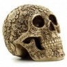 Skull statue - with floral carving - Halloween decoration