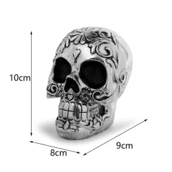 Schedel met bloemmotief - verzilverd - Halloween versieringHalloween & feest
