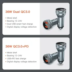 36W - USB telefoon autolader - snel opladen QC3.0 / PD - type-CInterieur accessoires