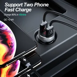 QC 3.0 - Dual USB - Telefon-Autoladegerät - LED-Digitalanzeige - Schnellladung