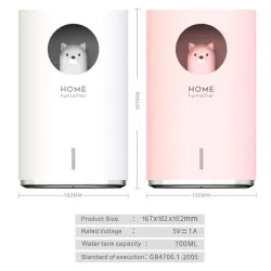 Air humidifier - ultrasonic essential oil diffuser - with LED - auto shut-off - 700MLHumidifiers