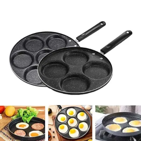Frying pan with 4 / 7 holes - non-stick - for eggs - pancakes