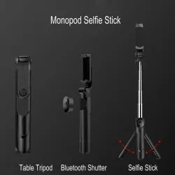 Trépied Selfie Stick 3 en 1 - Monopode extensible avec télécommande - Bluetooth