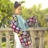 PañuelosBufanda de crochet hecha a mano - con flores - con borlas
