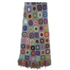 PañuelosBufanda de crochet hecha a mano - con flores - con borlas