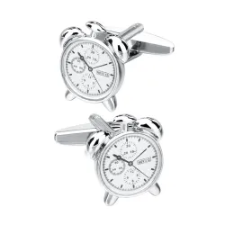 GemelosGemelos en forma de reloj despertador - acero inoxidable