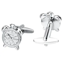 GemelosGemelos en forma de reloj despertador - acero inoxidable